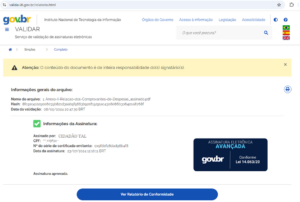 Assinatura eletrônica GOV.BR: orientações e verificação de validade ...